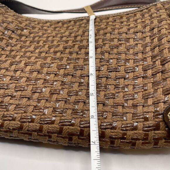 Fossil Modern Vintage Raffia and Leather Satchel Handbag - Picture 3 of 7